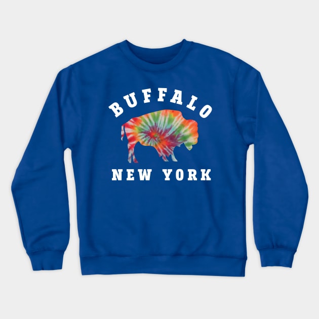 Buffalo New York Tie Dye Crewneck Sweatshirt by PodDesignShop